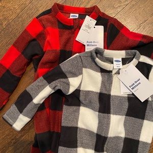 Micro-fleece footie pajamas Old Navy plaid
